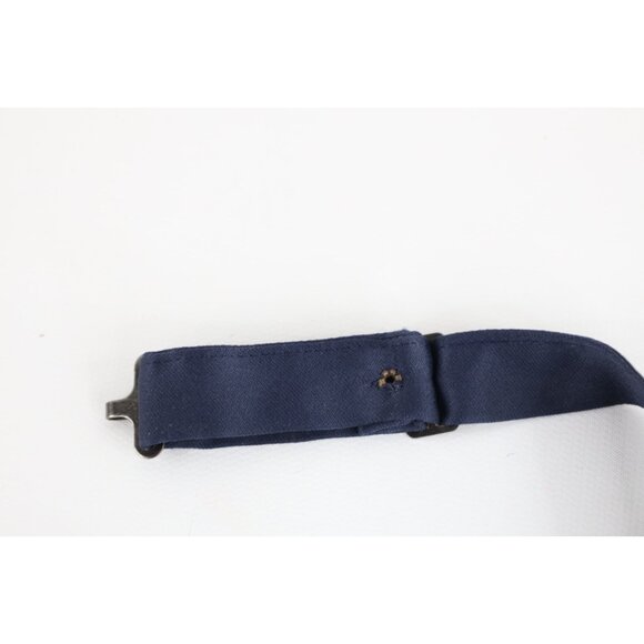 Vintage 60s 70s Rockabilly Blank Formal Tuxedo Prom Wedding Silk Bow Tie Blue - Picture 3 of 5